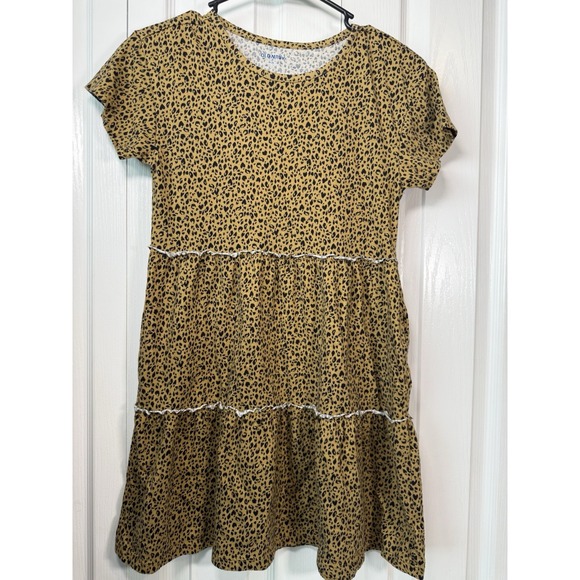 Old Navy Other - Old Navy Girls Dress Large 10-12 Leopard Print Short Sleeve Tiered Casual